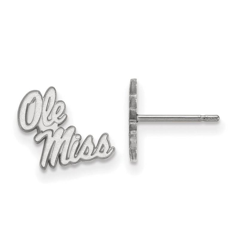14k White Gold University Of Mississippi Xs (Tiny) Post Earrings